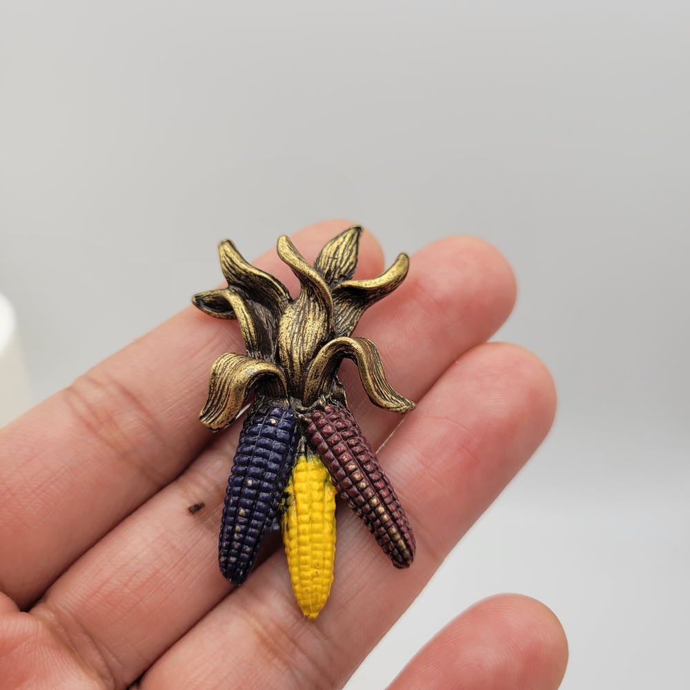 One-of-a-Kind Multicolor Corn Tack Pin